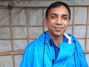 An assistant environment officer, Ehsanul Hoque works on disaster preparedness and restoring the environment in the Rohingya refugee camps in Bangladesh.