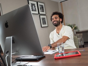 Egypt. Liverpool striker Mo Salah pays a virtual visit to refugees and local children in Egypt