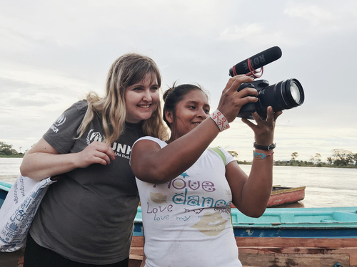 Two women and a camera
