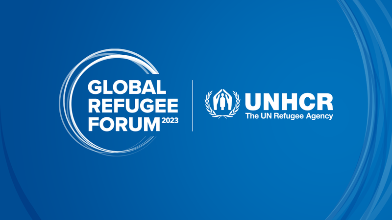 Global Refugee Forum logo with the UNHCR logo 