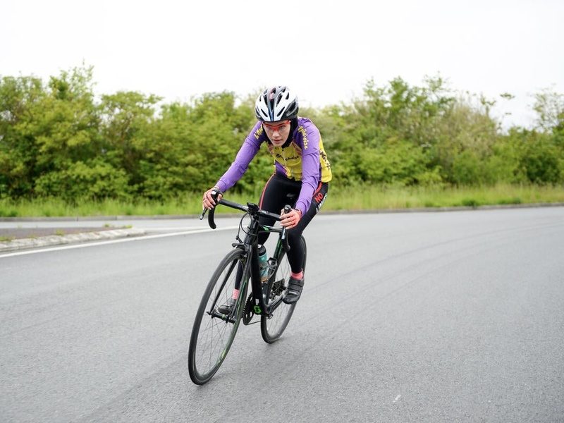 Masomah pictured on her bike.