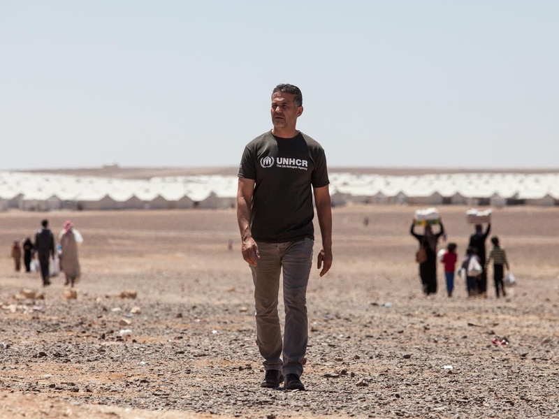 Jordan. Khaled Hosseini visits Syrian refugees.