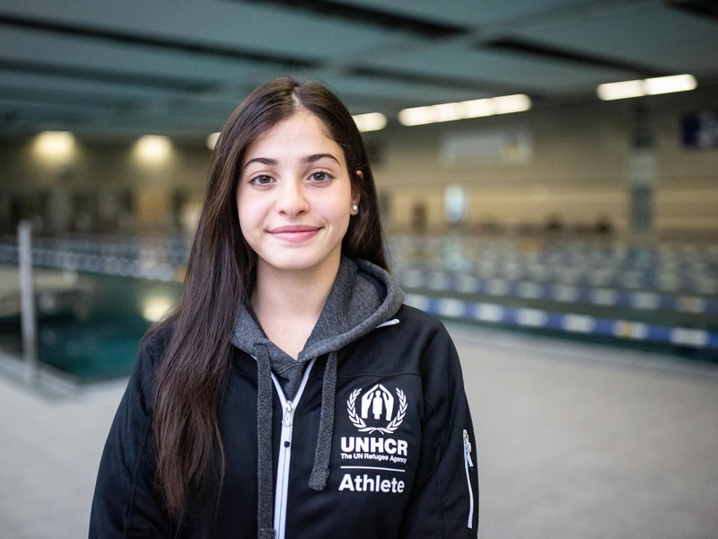 Refugee, Olympic swimmer and UNHCR Goodwill Ambassador Yusra Mardini during training for the Tokyo 2020 Olympics