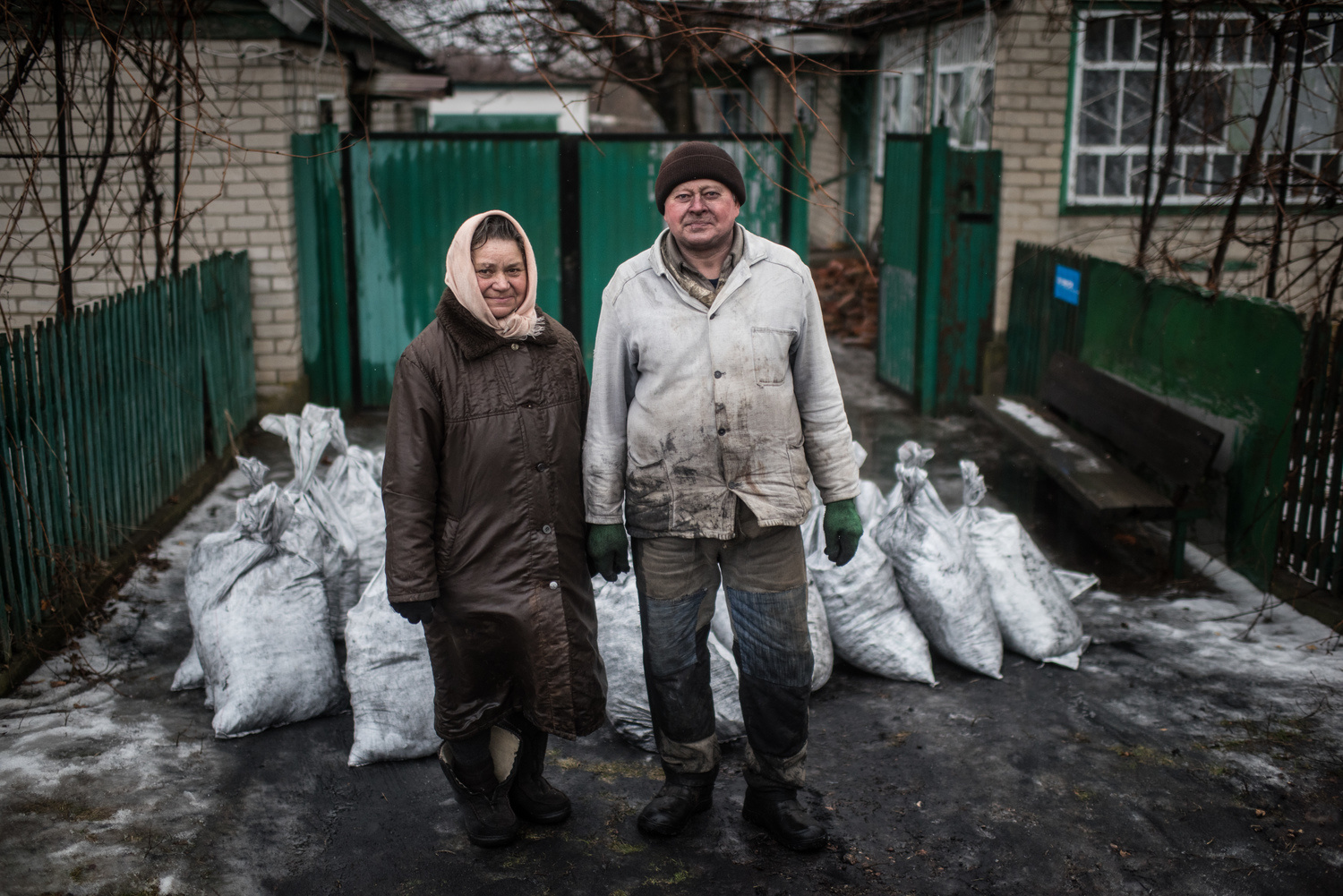 Ukraine. UNHCR delivers coal to village on the frontline