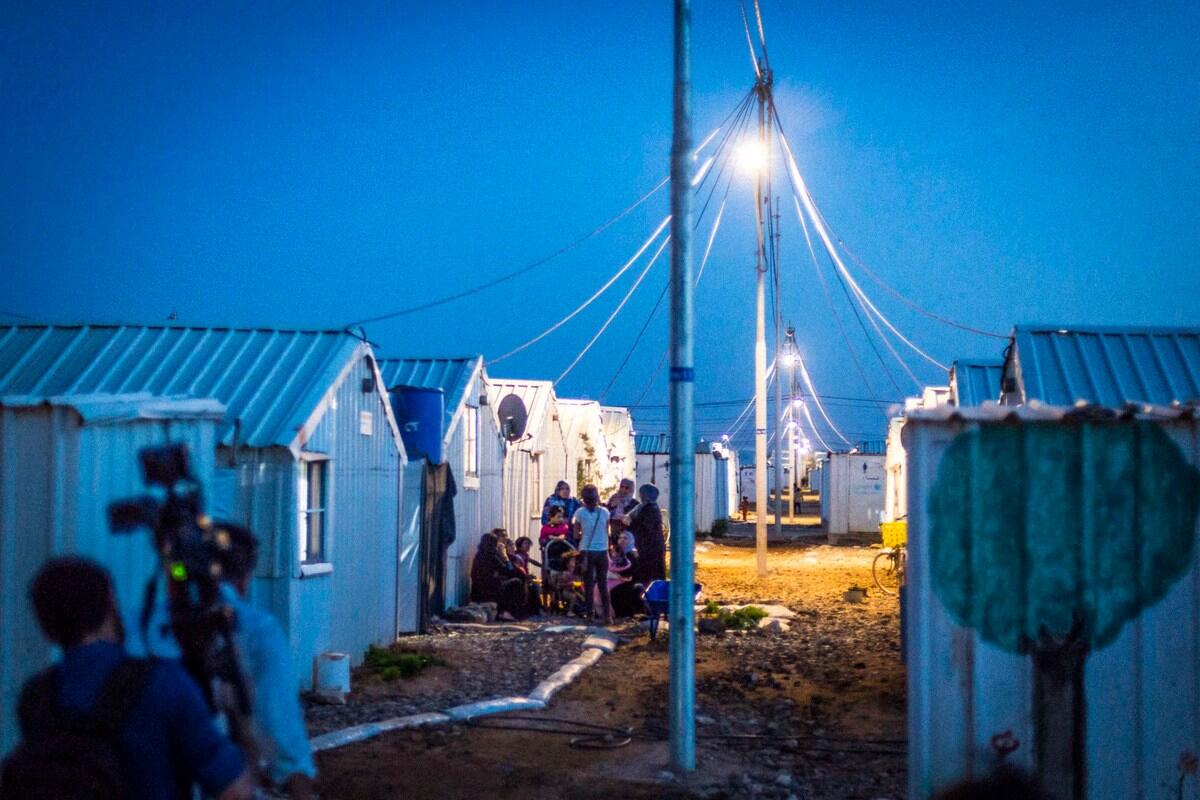 Jordan. Azraq Refugee Camp's new life after dark
