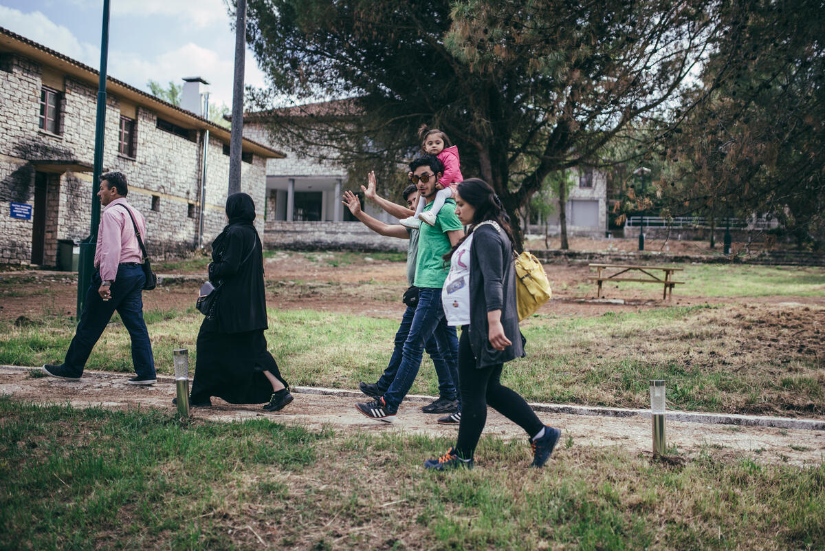 Greece, family just relocated to new facilities by the UNHCR