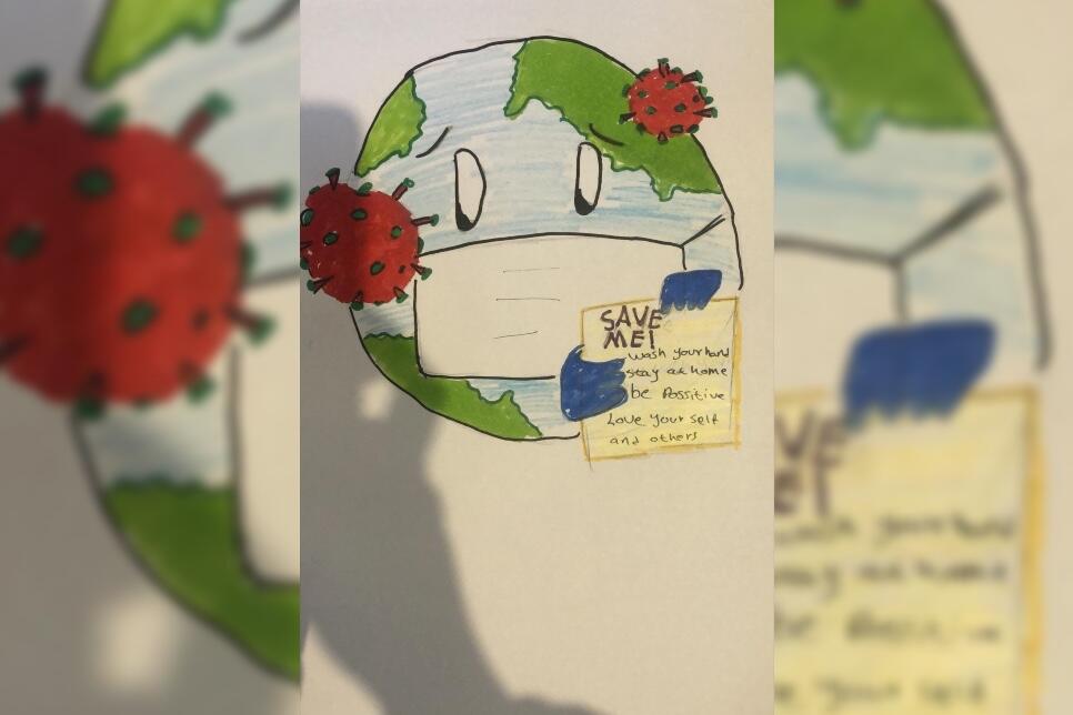 Save me, wash your hands - artwork created during an ARTconnects online workshop reflecting on the coronavirus