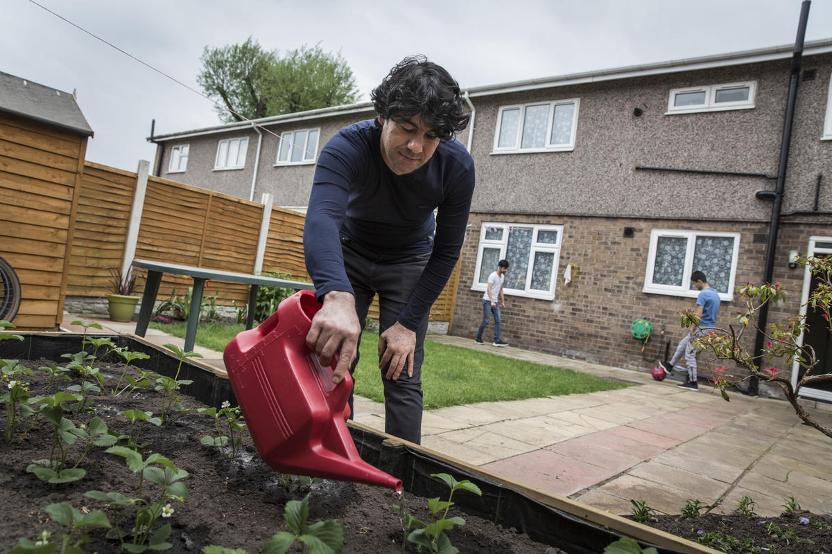 United Kingdom. Volunteers help Syrian family integrate in northern town