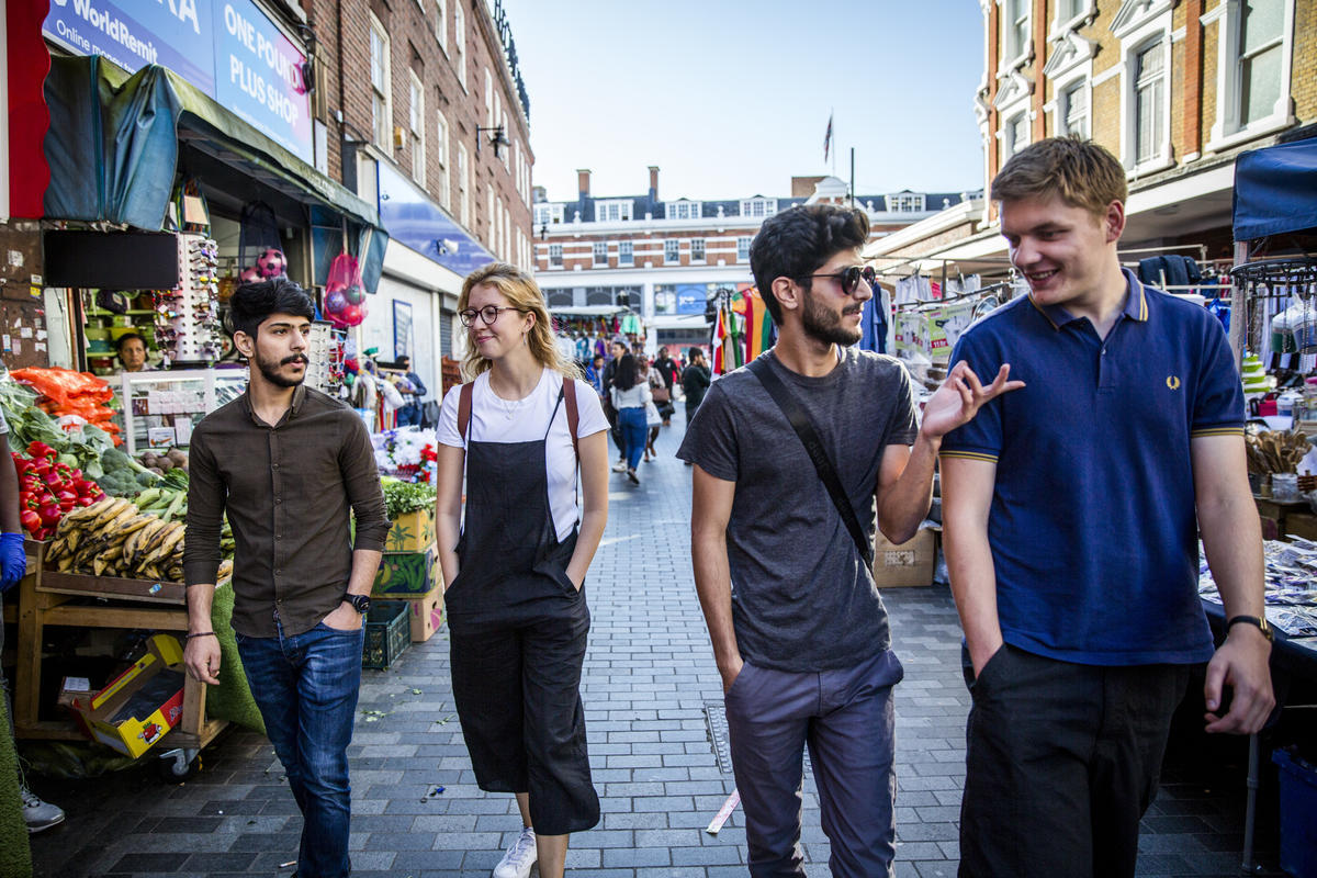 United Kingdom. Syrian family resettled in London with local community support