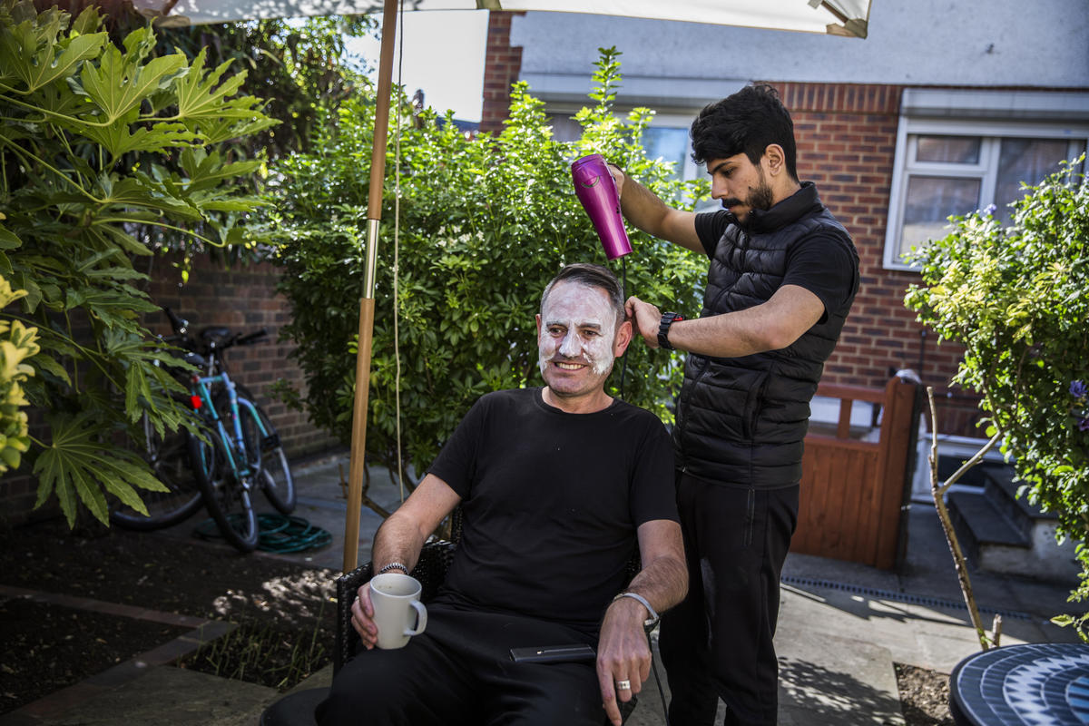 United Kingdom. Syrian family resettled in London with local community support