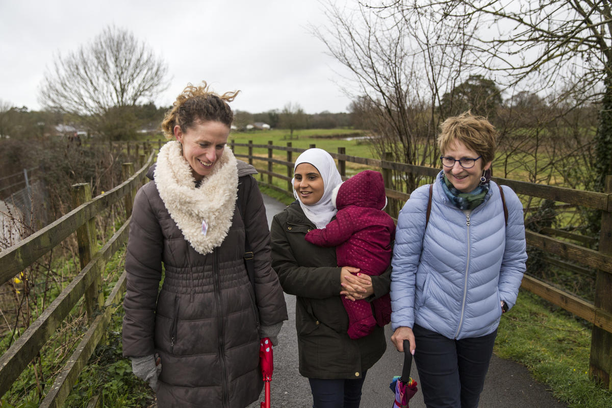 United Kingdom. Local volunteers help Syrian family integrate in rural Devon