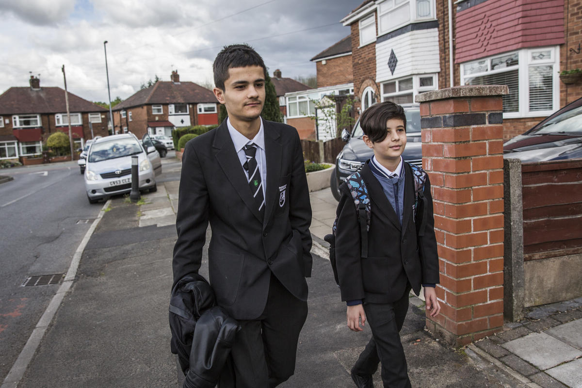 United Kingdom. Volunteers help Syrian family integrate in northern town