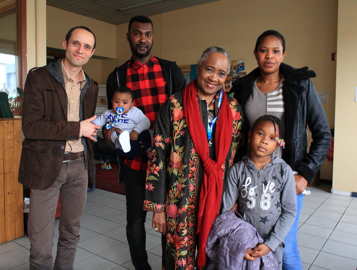 Belgium. Honorary Lifetime Goodwill Ambassador Barbara Hendricks visits refugees in Brussels