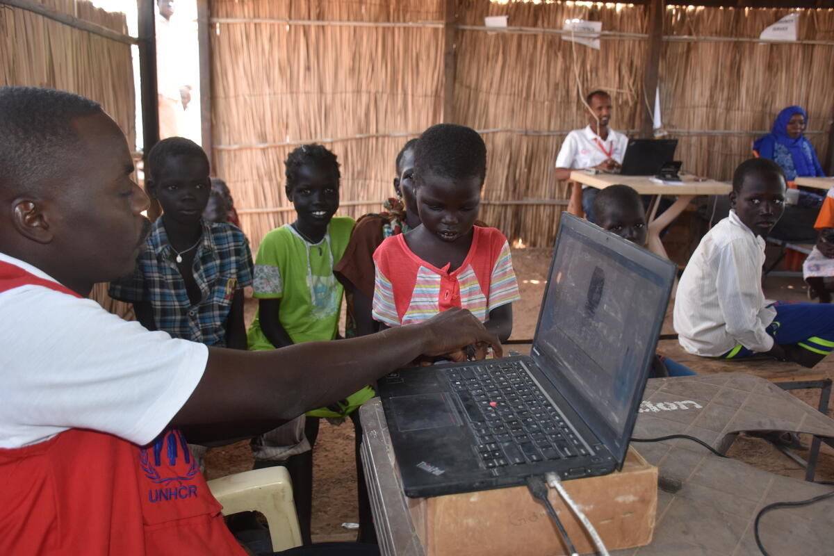 Sudan. Registration of new South Sudanese arrivals at Al Waral site