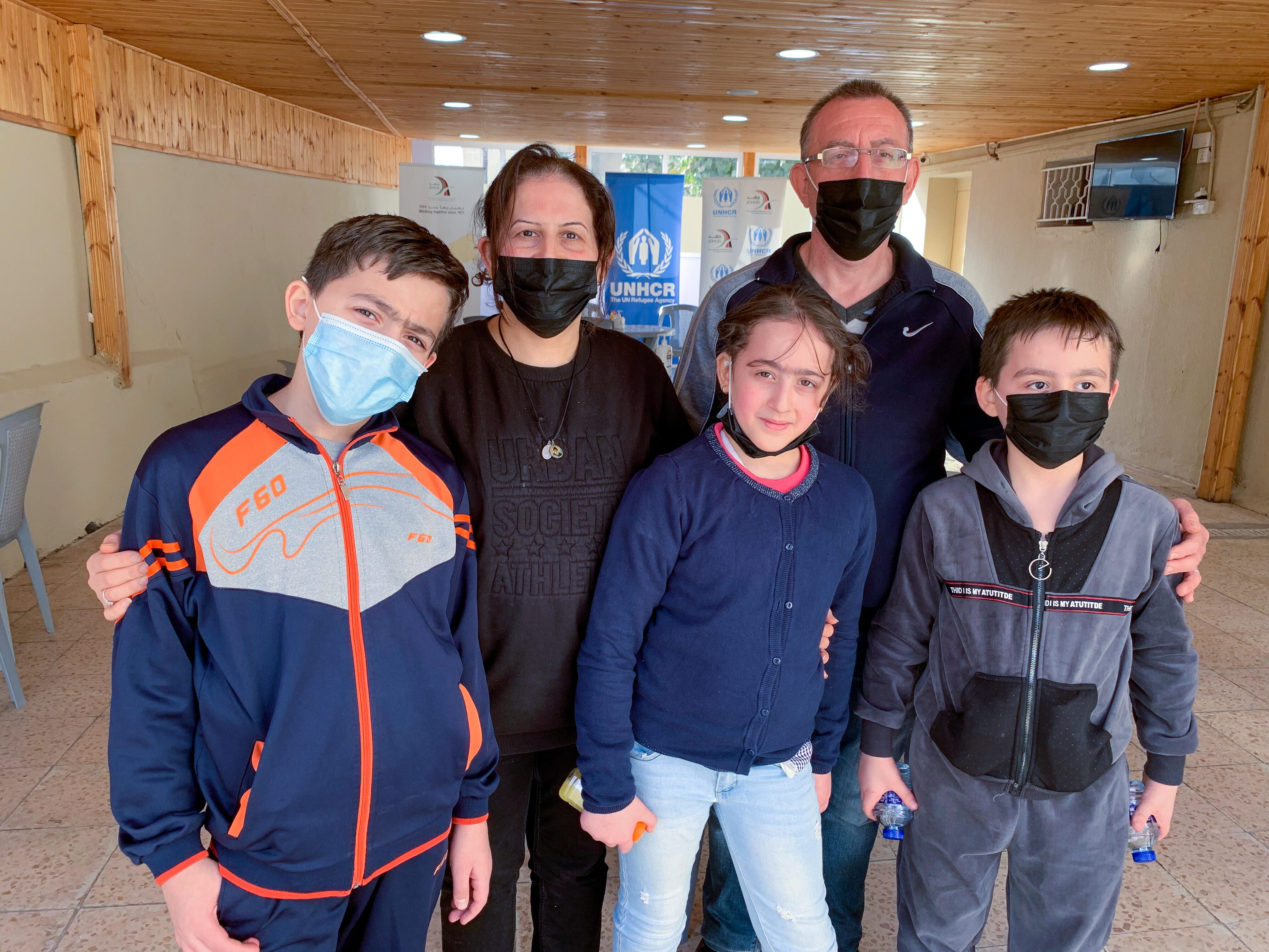 Luai, Rana and their three children living in Amman, Jordan. As non-Syrian refugees they are not allowed to work, meaning they are dependent n humanitarian support such as the cash assistance provided by UNHCR. 