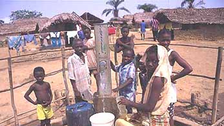 Refugees from Sierra Leone at the Sinje Camp in Liberia.