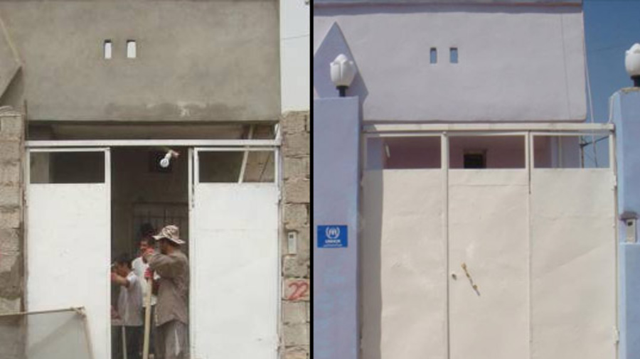 Iraq / A house rebuilt - before / afterwards 