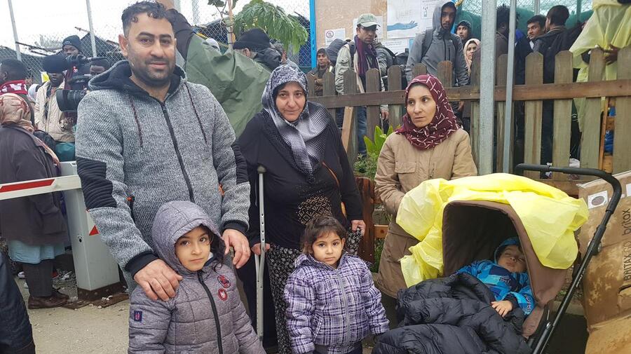Greece. UNHCR helps a Syrian family move from Lesvos island to mainland Greece