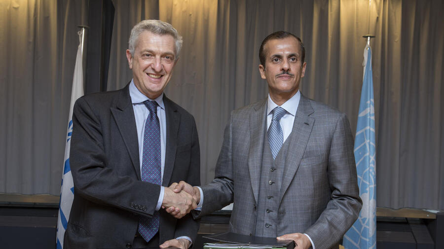 Switzerland. UNHCR recives landmark $35 million donation from Qatari businessperson Sheikh Thani Bin Abdullah Bin Thani Al-Thani