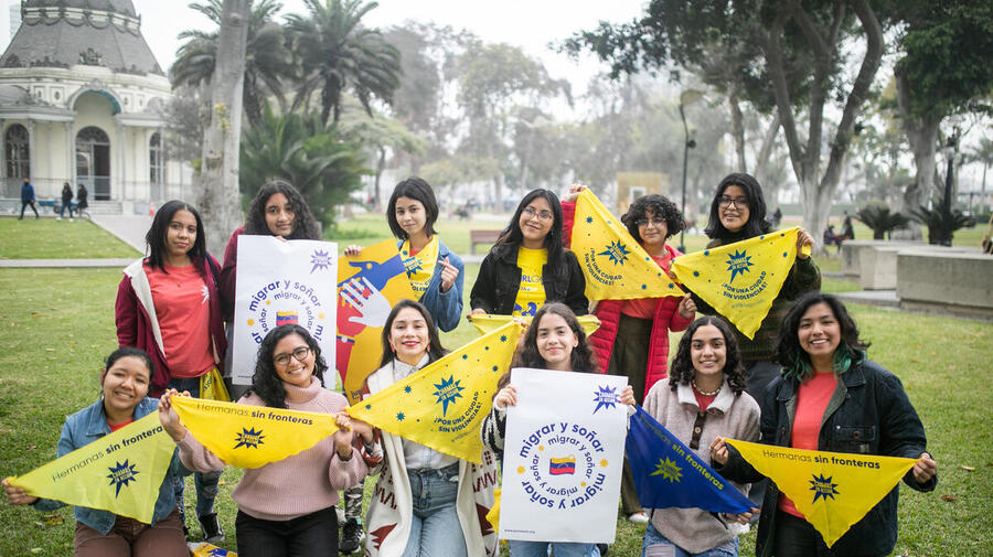Peru. Young Venezuelan and Peruvian girls, participants of Chamas en Acción (Girls in Action)