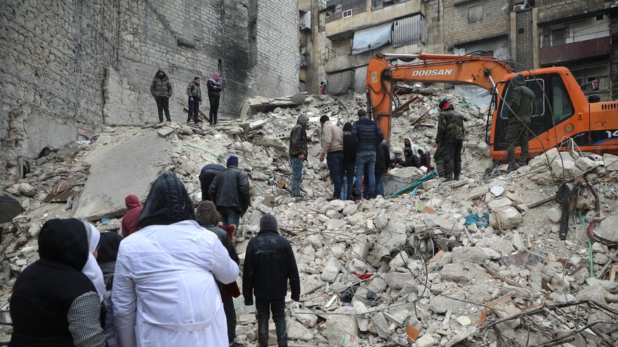 Syria. People search for survivors after a massive earthquake