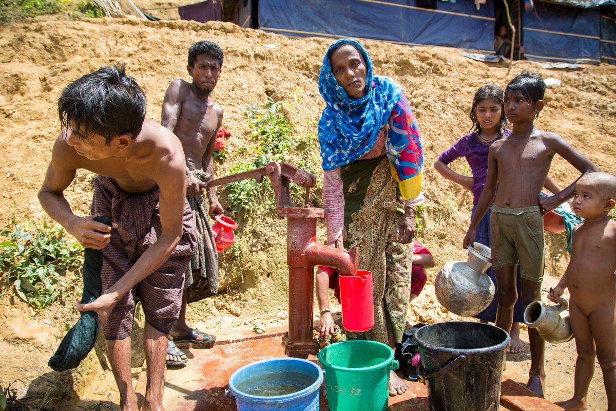 Bangladesh. Rohingya refugees struggle with clean water and sanitation in Kutupalong extension site