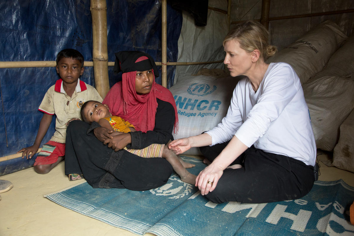 Bangladesh. UNHCR Goodwill Ambassador Cate Blanchett meets Jhura