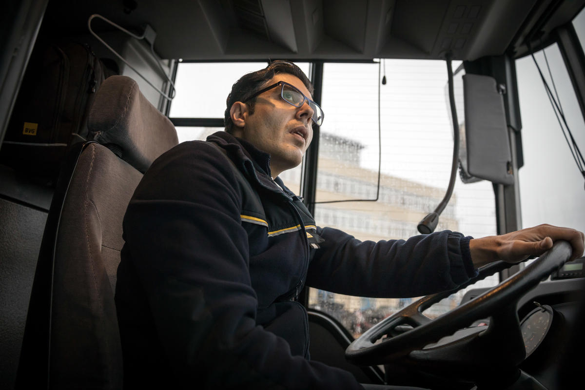Germany. Syrian refugee steers into new life as Berlin bus driver