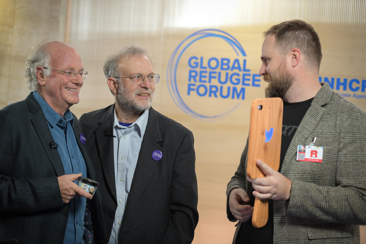 Switzerland. Ben &amp;amp;amp; Jerry's founders chill out at the Global Refugee Forum