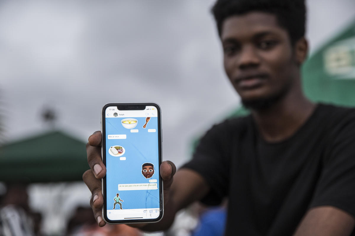 Côte d'Ivoire. Award winning graphic designer produces solidarity emoji in partnership with UNHCR for World Refugee Day