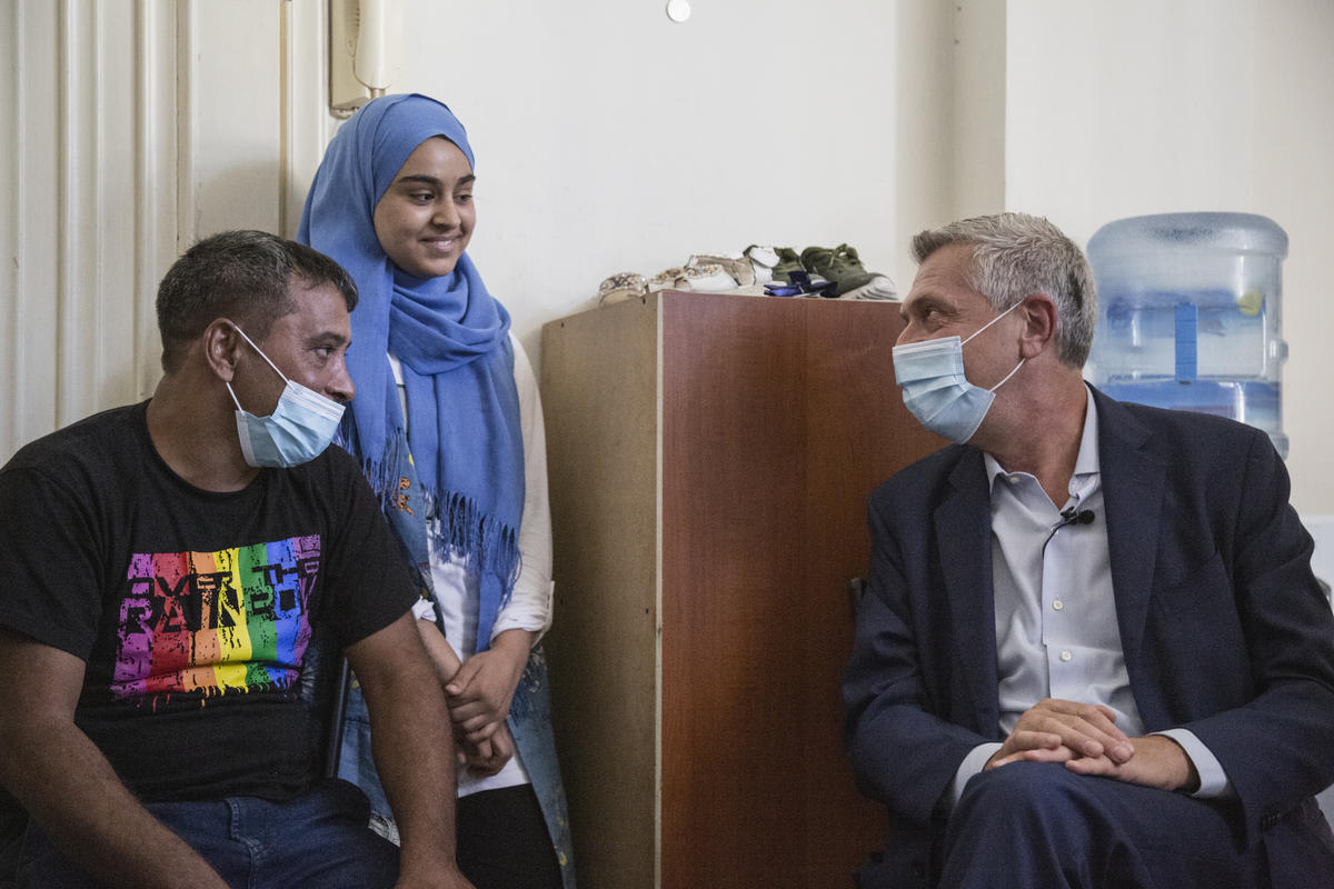 Lebanon. UN High Commissioner for Refugees visits blast victims in Beirut