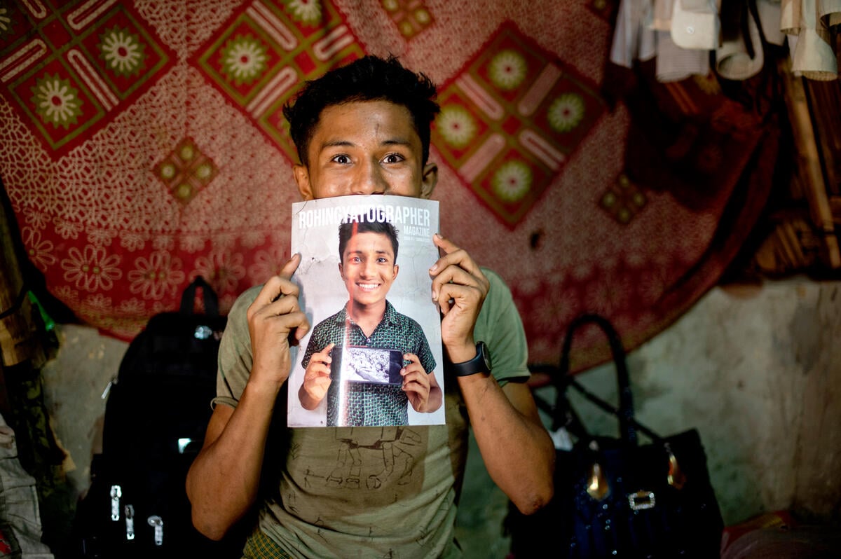 Bangladesh. Mute and deaf Rohingya boy learns language of photography