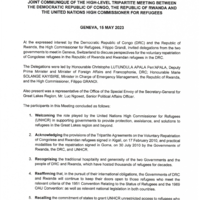 Joint communiqué of the high-level tripartite meeting between the Democratic Republic of Congo, the Republic of Rwanda and the United Nations High Commissioner for Refugees