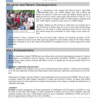 UNHCR Africa Operations Update No 8: Togo situation and recent developments