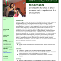 Subsidized First Job for Resettled Women at Risk in Brazil: A UNHCR Women Leading for Livelihoods Project