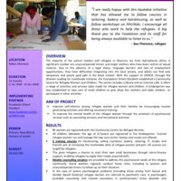 Morocco: Community Centre for Refugee Women and Children: Success Story, A UNHCR Livelihoods Project