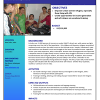 Empowerment via vocational training & income
generation, New Delhi, India