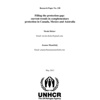 Filling the protection gap: current trends in complementary protection in Canada, Mexico and Australia. Nicole Dicker and Joanna Mansfield