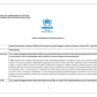Management Response to the Independent programme evaluation of UNHCR's response to the refugee influx in Lebanon and Jordan