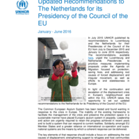 UNHCR's Recommendations to the Netherlands for its EU Presidency, January-June 2016