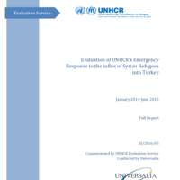 Evaluation of UNHCR's Emergency Response to the influx of Syrian Refugees into Turkey - Full report