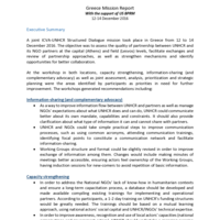 High Commissioner Structured Dialogue on UNHCR‐IFRC‐NGO Partnership- Greece Mission Report 12-14 Dec 2016
