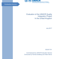 Evaluation of the UNHCR Quality Integration Project In the United Kingdom