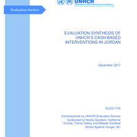 Evaluation synthesis of UNHCR's cash based interventions in Jordan