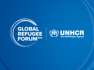 Global Refugee Forum logo with the UNHCR logo 
