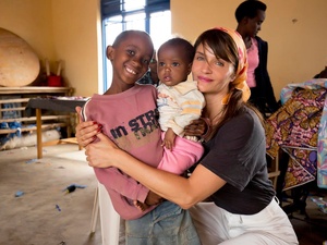 Rwanda. UNHCR High Profile Supporter Helena Christensen visits Burundian refugees in Rwanda