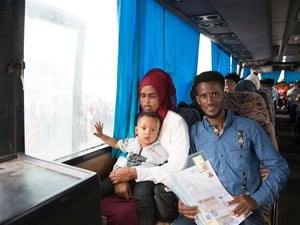 Libya. UNHCR evacuation of refugees from Libya to Italy