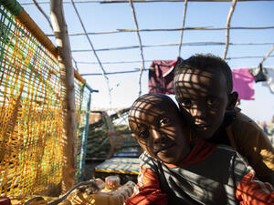 Sudan. Ethiopian refugees await transfer from border reception centre