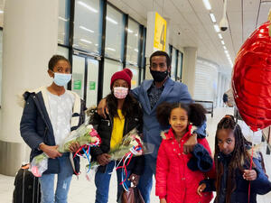 The Netherlands. Donated airmiles help Eritrean father reunite with his daughters