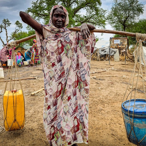 South Sudan. Solar-powered water points provide safe, reliable water for refugees and host community in Maban, South Sudan